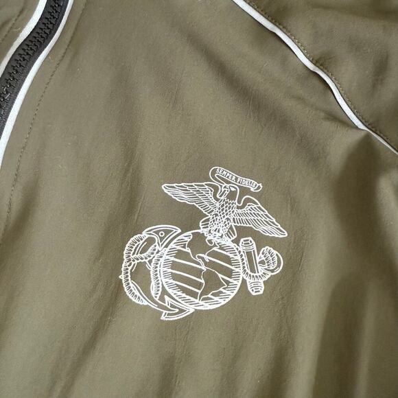U.S. Marines Running Drawstring Zip Up Windbreaker Jacket Army Green Size S - Picture 5 of 12